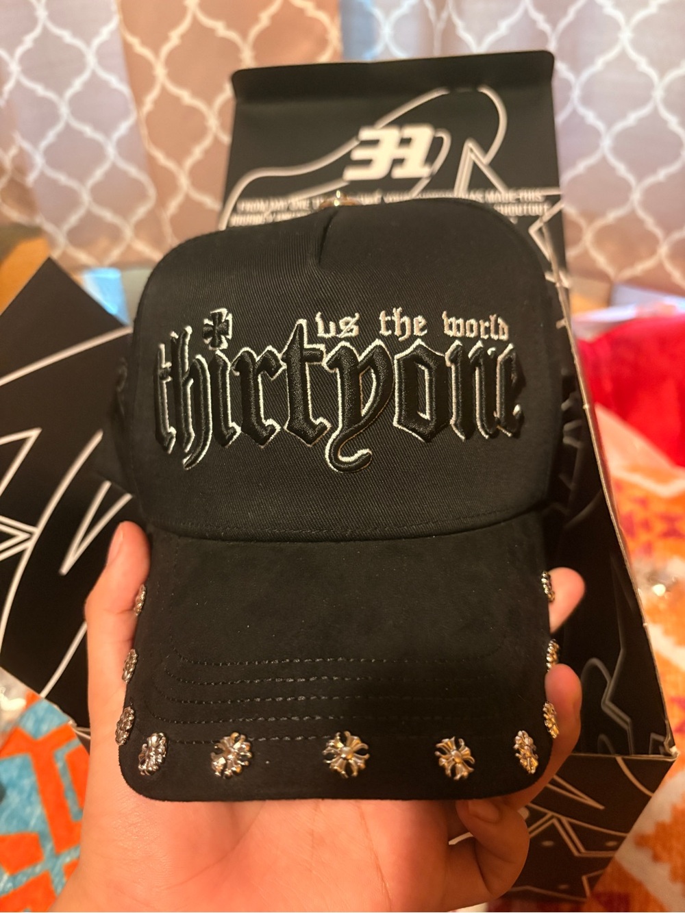 ThirtyOne Black Studded Baseball Cap - Men Accessories